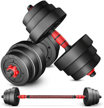 Load image into Gallery viewer, Fashion Adjustable 44LB Dumbbell Weight Set Barbell Lifting 4 Spinlock Collars & 2 Connector Options for Gym Home Bodybuilding Training
