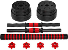 Load image into Gallery viewer, Fashion Adjustable 44LB Dumbbell Weight Set Barbell Lifting 4 Spinlock Collars & 2 Connector Options for Gym Home Bodybuilding Training