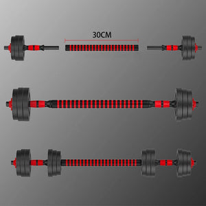 Fashion Adjustable 44LB Dumbbell Weight Set Barbell Lifting 4 Spinlock Collars & 2 Connector Options for Gym Home Bodybuilding Training